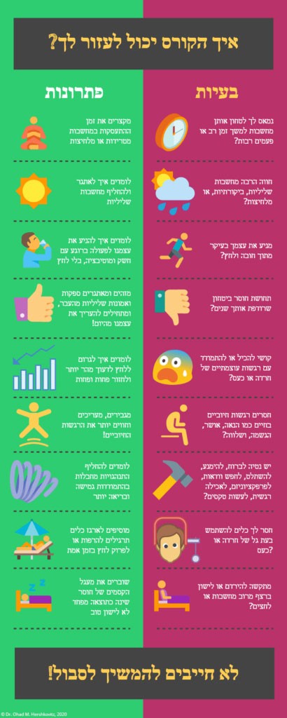 יתרונות קורס טיפול עצמי